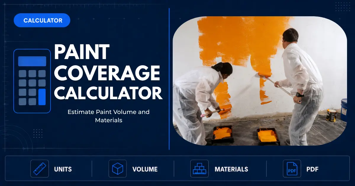 Paint coverage estimated from paint quantity, coverage rate, coats and waste allowance